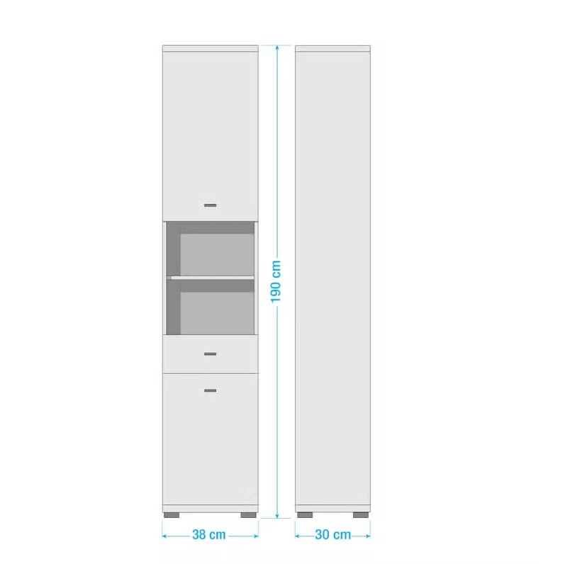 Armoire Colonne de Salle de Bain Blanc Brillant