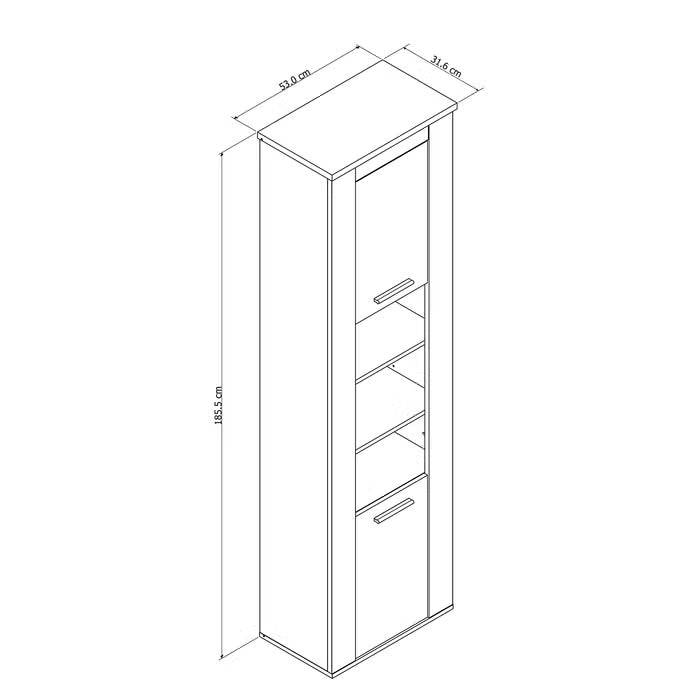 Colonne de Salle de Bain en Bois Marron et Blanc